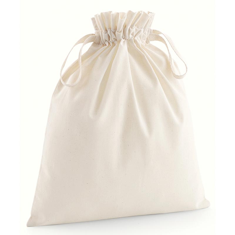 Organic cotton drawcord bag - Black XS